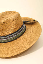 Load image into Gallery viewer, Boho Braided Straw Hat - Tan
