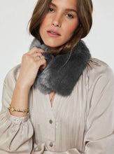 Load image into Gallery viewer, Faux Fur Scarf With Magnetic Closure: Charcoal Grey / One
