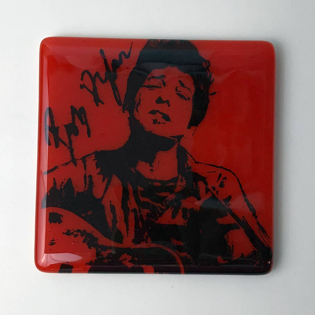 Bob Dylan Handmade Glass Coaster