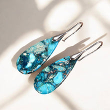 Load image into Gallery viewer, Ocean Energy Protection Teardrop Earrings: Silver
