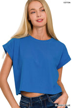 Load image into Gallery viewer, `Cotton Short Sleeve Tee: DUSTYTEAL-163871 / S
