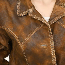 Load image into Gallery viewer, LC-ADJKT039 Genuine Vintage leather Women shirt jacket dress: ADJKT039-M
