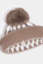 Load image into Gallery viewer, Abstract Diamond Stripe Knit Pom Pom Beanie: KA
