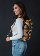 Load image into Gallery viewer, Brown, Black &amp; Green Aztec Backpack
