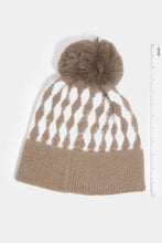 Load image into Gallery viewer, Abstract Diamond Stripe Knit Pom Pom Beanie: KA

