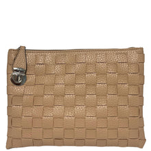 Load image into Gallery viewer, Vegan Woven Crossbody Clutch - Mocha
