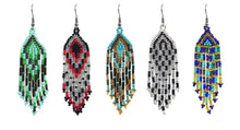 Load image into Gallery viewer, Small Seed Bead Fringe Long Dangle Earrings
