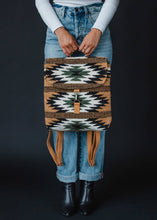 Load image into Gallery viewer, Brown, Black &amp; Green Aztec Backpack
