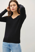 Load image into Gallery viewer, CLASSIC V-NECK SOLID SWEATER: Slate Blue / L
