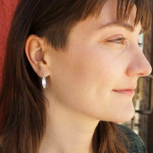 Load image into Gallery viewer, Sterling Silver Hammered Arc Earrings
