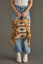 Load image into Gallery viewer, Tan, Camel &amp; Teal Aztec Backpack
