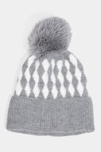 Load image into Gallery viewer, Abstract Diamond Stripe Knit Pom Pom Beanie: KA
