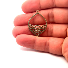 Load image into Gallery viewer, Silver Plated &amp; Gold Finish E-coated Brushed Charm Findings (33 × 23 mm) - 10 pcs: Gold Finish
