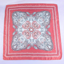 Load image into Gallery viewer, Ornate Paisley Medallion Print Satin Square Scarf: BL

