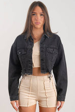 Load image into Gallery viewer, Stay Wild Cropped Denim Jacket - S/M
