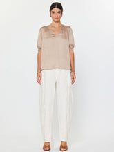 Load image into Gallery viewer, Puff Short Sleeve V-neck Top: Taupe / L
