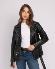 Load image into Gallery viewer, Berlin | Oversized Leather Biker Jacket: Black / S
