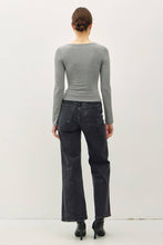 Load image into Gallery viewer, SOFT CORE - BASIC SQUARE NECK LONG SLEEVE TOP: Black / S
