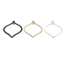 Load image into Gallery viewer, Gold  Finish And Silver plated ,Gunmetal  E-Coated, Brushed Finish, Earring Components, Two Loops Findings, Two Size :47mX30m,39mX29m: Silver Plated / 47mmX30mm
