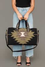 Load image into Gallery viewer, Black, Olive, Gray &amp; Cream Western Duffel
