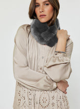 Load image into Gallery viewer, Faux Fur Scarf With Magnetic Closure: Charcoal Grey / One

