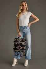 Load image into Gallery viewer, Black, Taupe &amp; Cream Aztec Backpack
