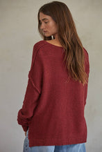 Load image into Gallery viewer, Lauren V-Neck Sweater - Wine
