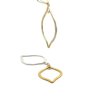 Load image into Gallery viewer, Gold  Finish And Silver plated ,Gunmetal  E-Coated, Brushed Finish, Earring Components, Two Loops Findings, Two Size :47mX30m,39mX29m: Silver Plated / 47mmX30mm
