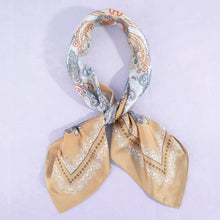 Load image into Gallery viewer, Ornate Paisley Medallion Print Satin Square Scarf: BL
