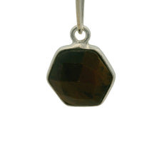 Load image into Gallery viewer, Tiger Eye Hexagon Pendant Bezel – 1 Pc | 9mm | One Loop | Gold Plated or 925 Sterling Silver | Natural Gemstone Jewelry Charm: Silver One loop
