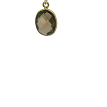Load image into Gallery viewer, Smoky Quartz Oval Pendant – 9x11mm Gold Plated Sterling Silver Bezel with One Loop – 1 Pc: Gold One Loop
