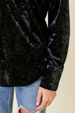 Load image into Gallery viewer, Button Down Velvet Shirt - Black
