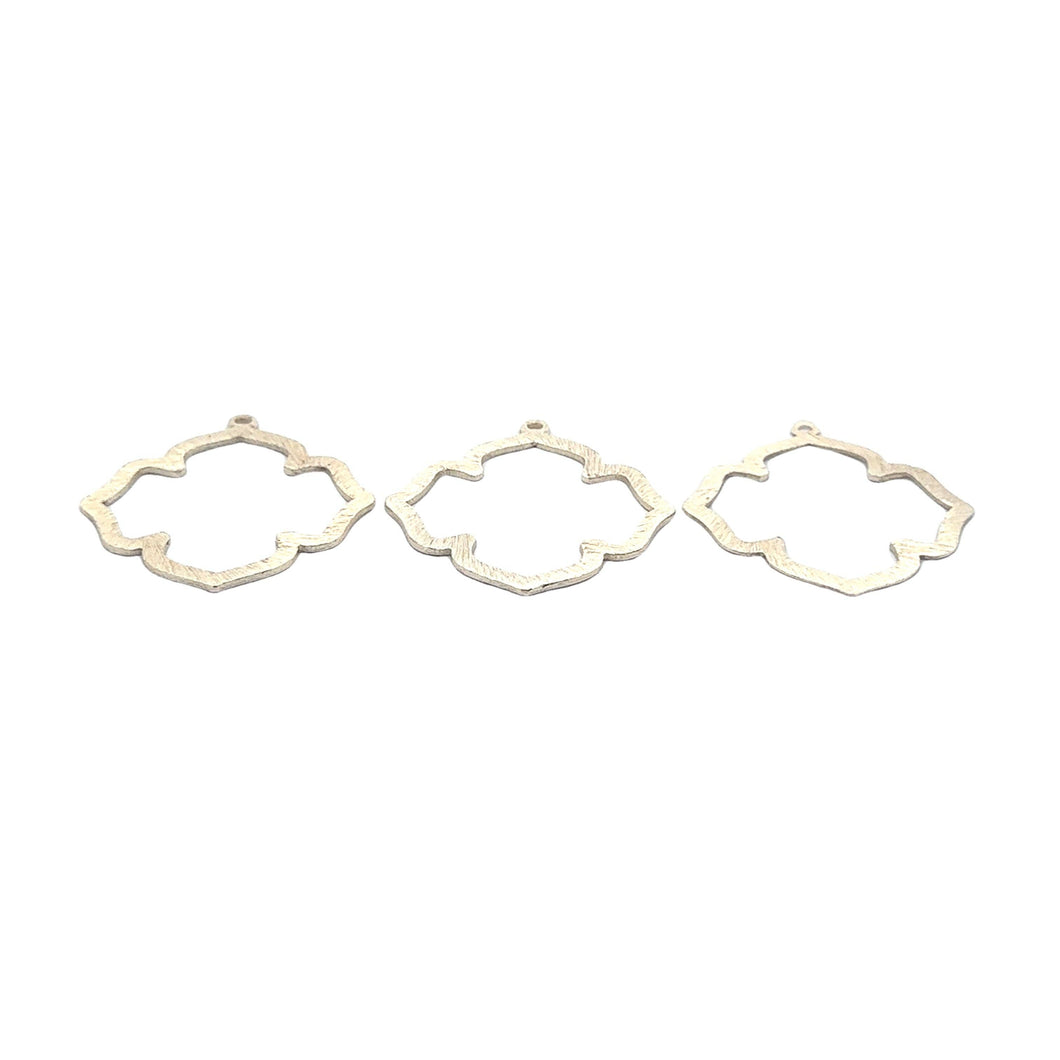 A Pack of 6 pcs  Gold Finish Silver Plated Pendent  Brushed Finish, E-coated Copper Components Size