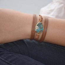 Load image into Gallery viewer, Handmade Adjustable Golden Ocean Wrap Bracelet
