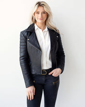 Load image into Gallery viewer, Munroe | Leather Biker Jacket: Cognac / S
