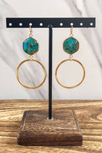 Load image into Gallery viewer, Janet Hoop Earrings Turq
