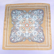 Load image into Gallery viewer, Ornate Paisley Medallion Print Satin Square Scarf: BL
