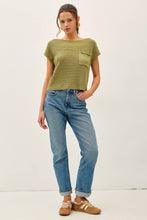 Load image into Gallery viewer, [NEW COLOR] PATCH POCKET DOLMAN CAP SLEEVE BOXY KNIT: CHARCOAL / ML
