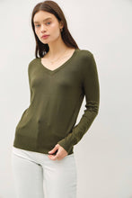 Load image into Gallery viewer, CLASSIC V-NECK SOLID SWEATER: Slate Blue / L
