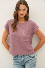 Load image into Gallery viewer, [NEW COLOR] PATCH POCKET DOLMAN CAP SLEEVE BOXY KNIT: CHARCOAL / ML
