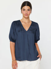 Load image into Gallery viewer, Puff Short Sleeve V-neck Top: Taupe / S
