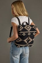 Load image into Gallery viewer, Black, Taupe &amp; Cream Aztec Backpack
