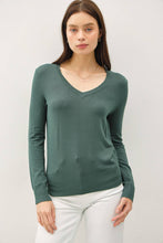 Load image into Gallery viewer, CLASSIC V-NECK SOLID SWEATER: Slate Blue / L
