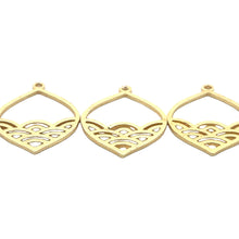 Load image into Gallery viewer, Silver Plated &amp; Gold Finish E-coated Brushed Charm Findings (33 × 23 mm) - 10 pcs: Silver Plated
