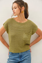Load image into Gallery viewer, [NEW COLOR] PATCH POCKET DOLMAN CAP SLEEVE BOXY KNIT: CHARCOAL / ML
