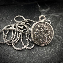 Load image into Gallery viewer, Men's necklace with a wax seal charm, stamped from original antique seal , 20 or 24 inch necklace ST-008: 24
