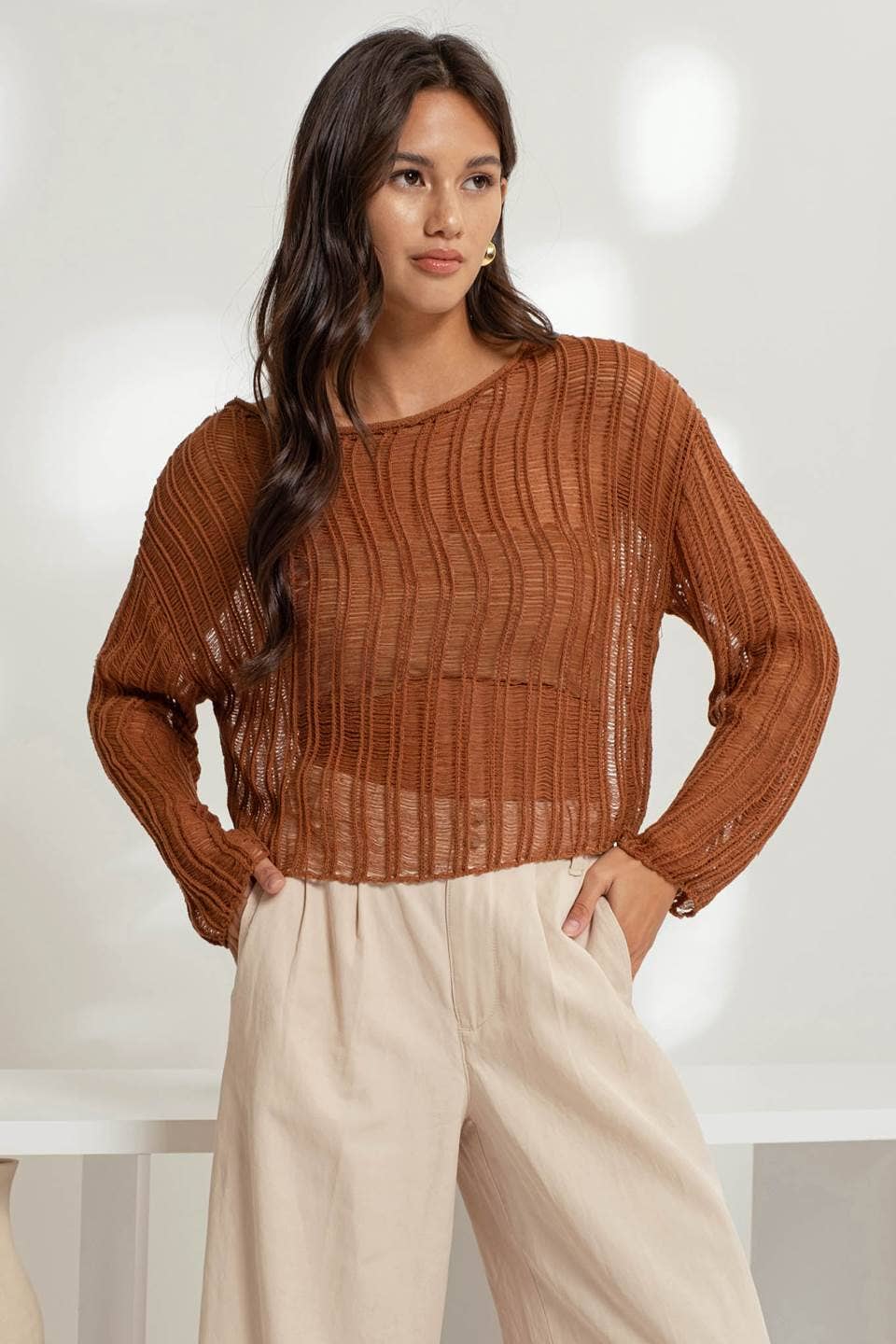 Copper Crochet Sweater