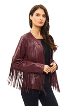 Load image into Gallery viewer, Eastwood Vegan Leather Fringe Jacket
