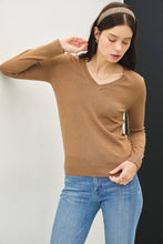 Load image into Gallery viewer, CLASSIC V-NECK SOLID SWEATER: Slate Blue / L
