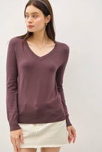 Load image into Gallery viewer, CLASSIC V-NECK SOLID SWEATER: Slate Blue / L

